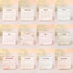SCONY G 2026 MINI DESKTOP CALENDAR - FLORAL DESIGN - 9×9cm